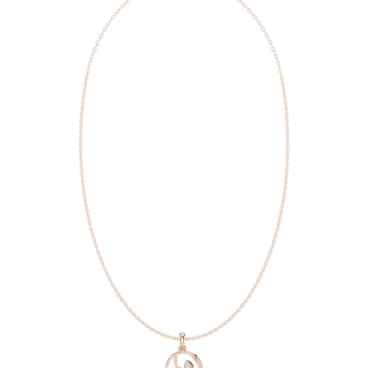 Pear Moissanite Open Swirl Pendant Necklace – 925 Sterling Silver, 18K Gold Vermeil