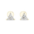 Trillion Moissanite Stud Earrings – 925 Sterling Silver, 18K Gold Vermeil