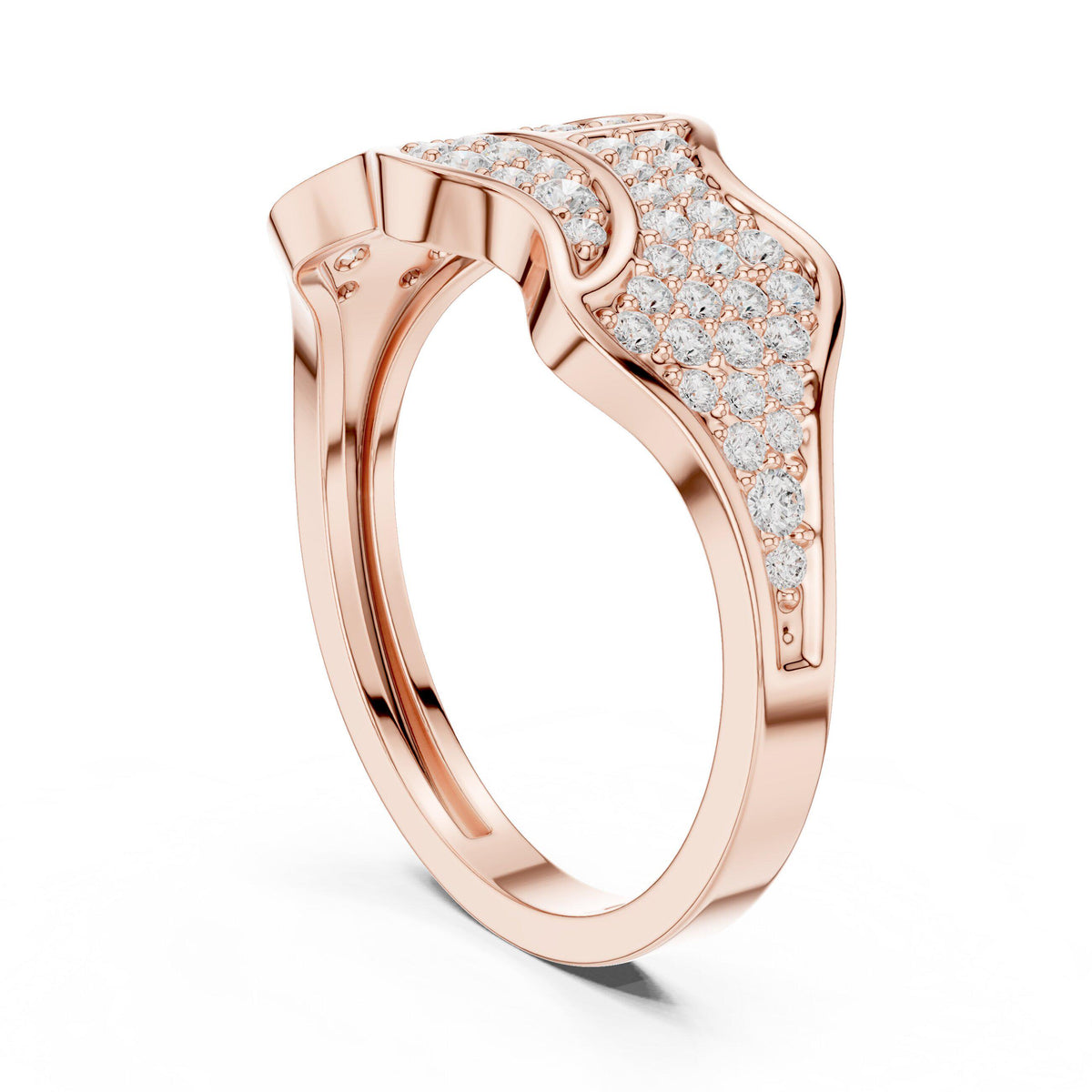 Men's Sculpted Pavé Moissanite Ring – 925 Sterling Silver, 18K Gold Vermeil