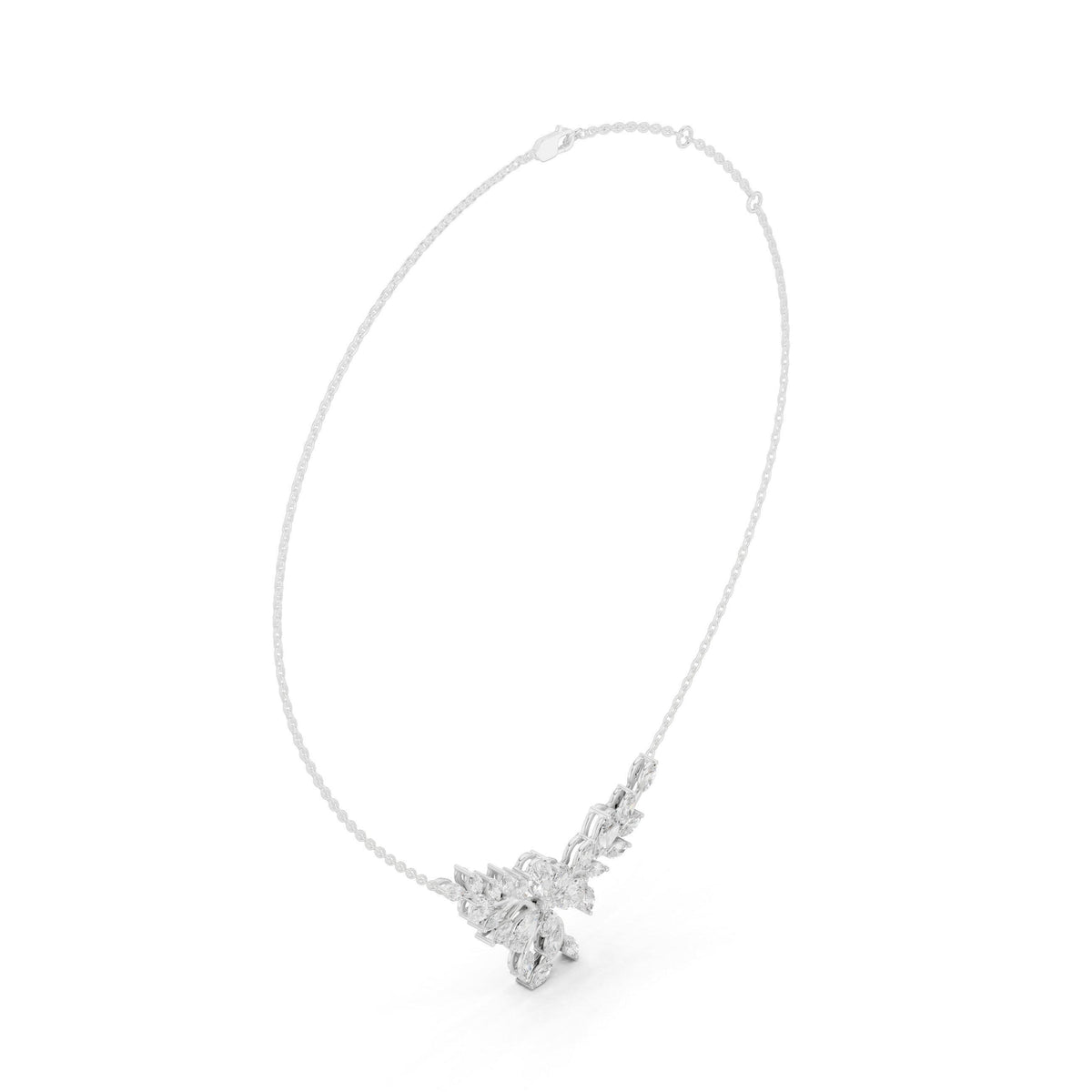 Marquise & Pear Moissanite Leaf Spray Mangalsutra Necklace – 925 Sterling Silver, 18K Gold Vermeil