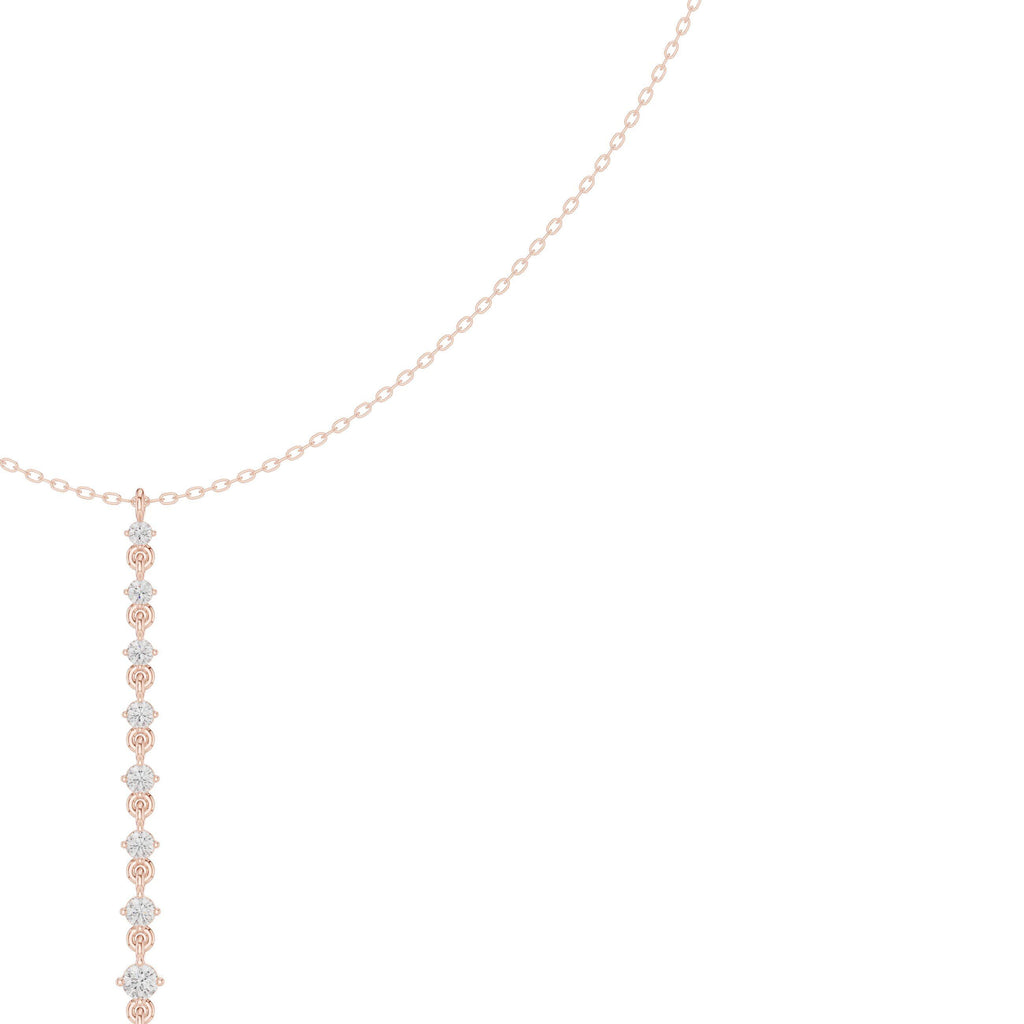 Moissanite Linear Drop Lariat Necklace – 925 Sterling Silver, 18K Gold Vermeil