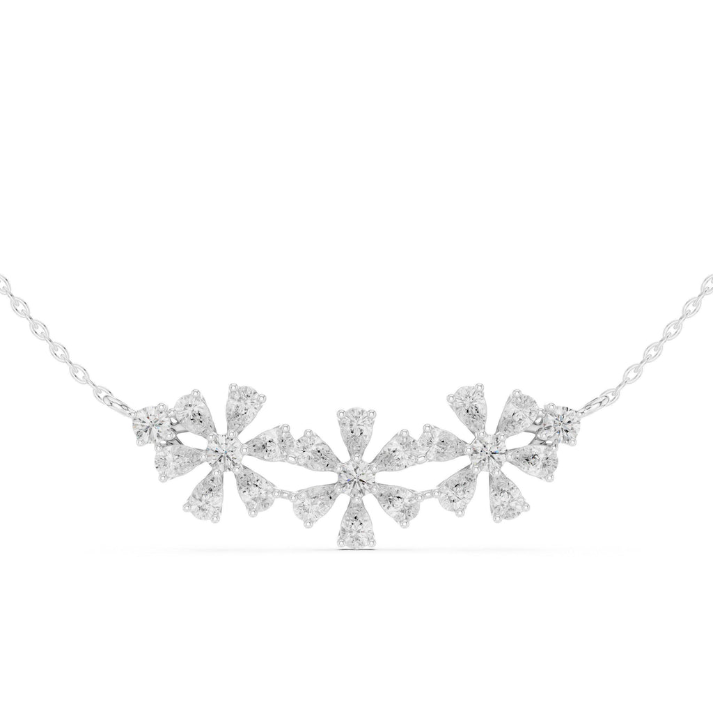Pear & Marquise Moissanite Flower Mangalsutra Necklace – 925 Sterling Silver, 18K Gold Vermeil