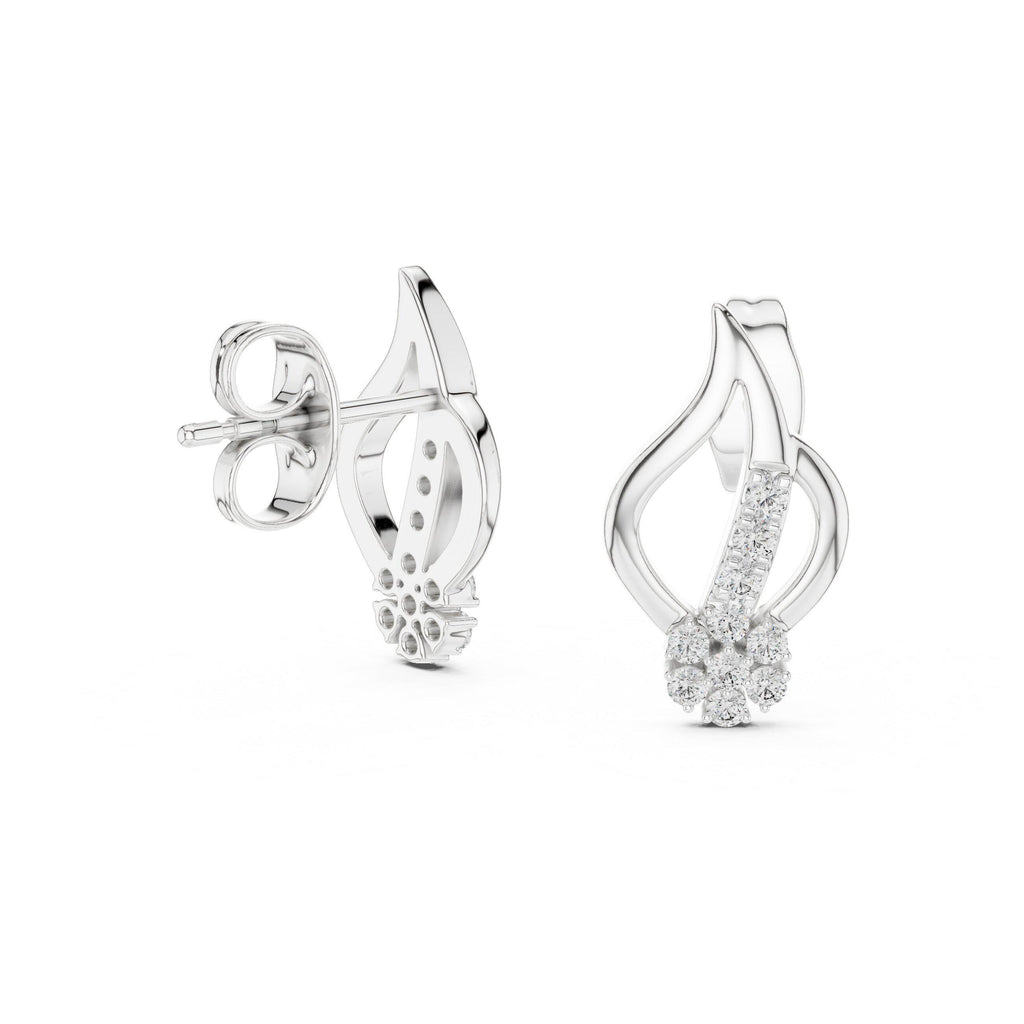 Moissanite Flame Cluster Stud Earrings – 925 Sterling Silver, 18K Gold Vermeil
