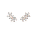 Marquise Moissanite Climber Earrings – 925 Sterling Silver, 18K Gold Vermeil