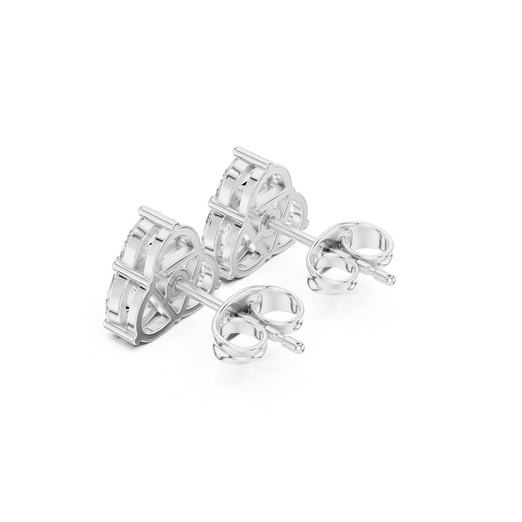 Moissanite Triangle Cluster Stud Earrings – 925 Sterling Silver, 18K Gold Vermeil