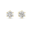 5mm Round Moissanite Six-Prong Stud Earrings – 925 Sterling Silver, 18K Gold Vermeil
