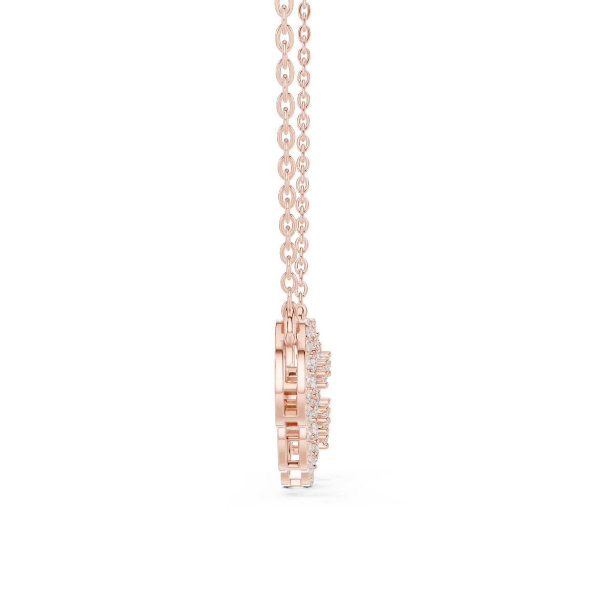 Moissanite Cluster Halo Trio Mangalsutra Necklace – 925 Sterling Silver, 18K Gold Vermeil