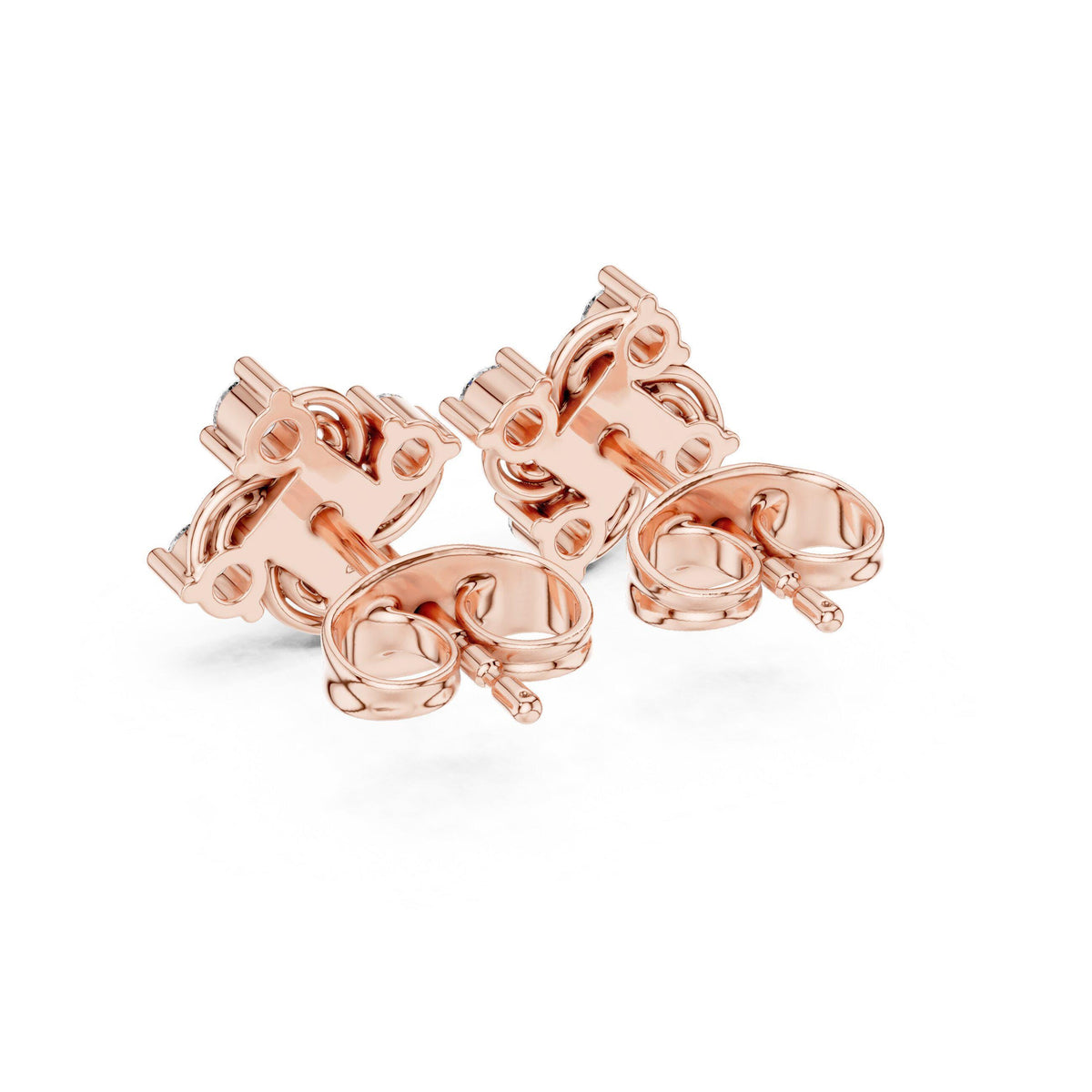 Moissanite Swirl Cluster Stud Earrings – 925 Sterling Silver, 18K Gold Vermeil