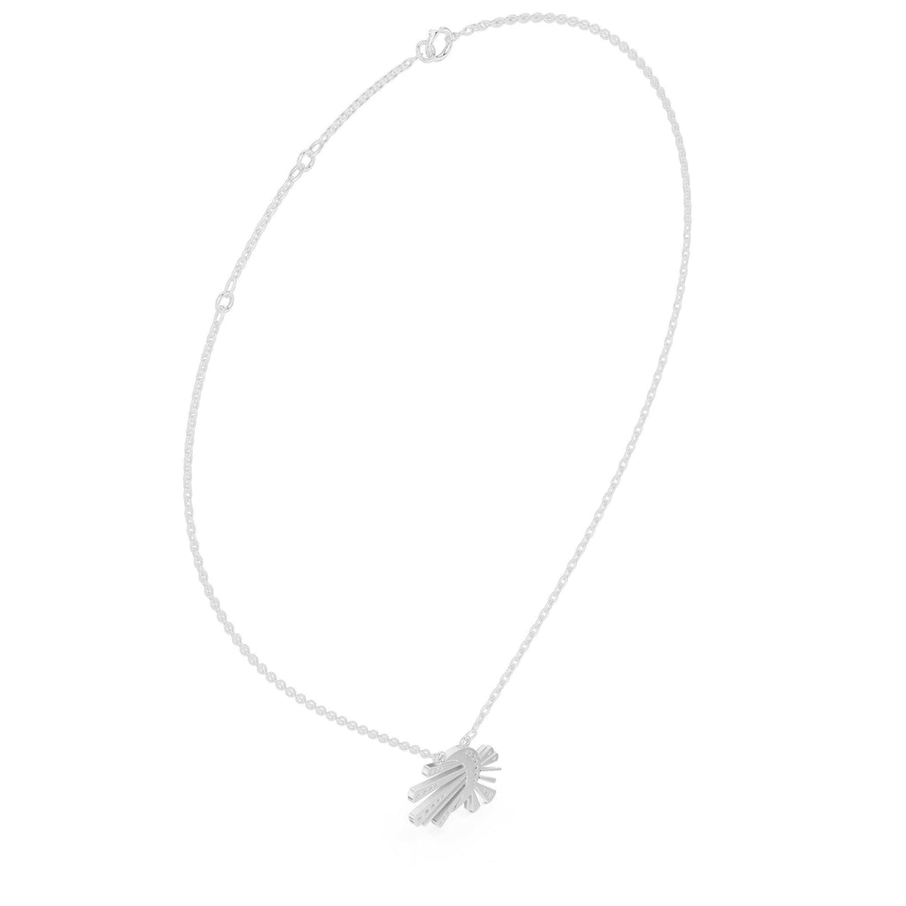 Moissanite Pavé Sunburst Fan Necklace – 925 Sterling Silver, 18K Gold Vermeil