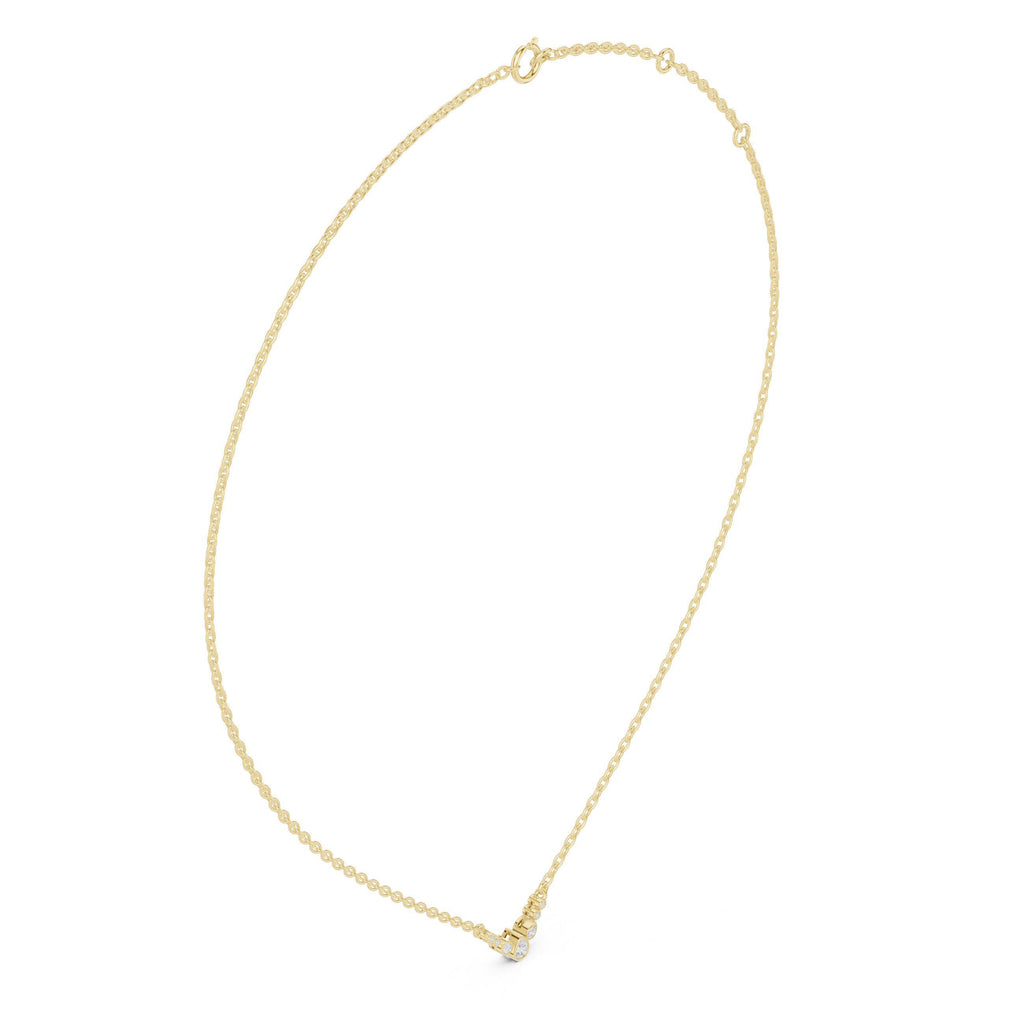 Moissanite Petite Chevron Necklace – 925 Sterling Silver, 18K Gold Vermeil