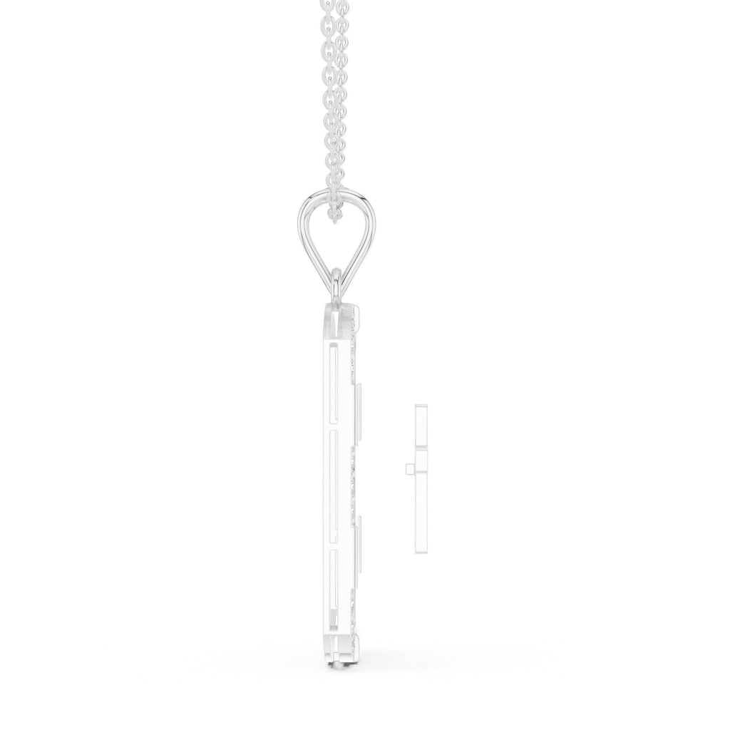 Moissanite Cross Dog Tag Necklace – 925 Sterling Silver, 18K Gold Vermeil