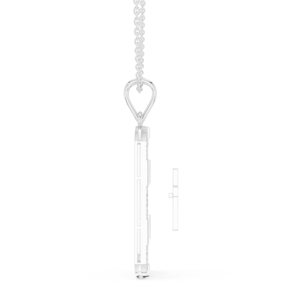 Moissanite Cross Dog Tag Necklace – 925 Sterling Silver, 18K Gold Vermeil