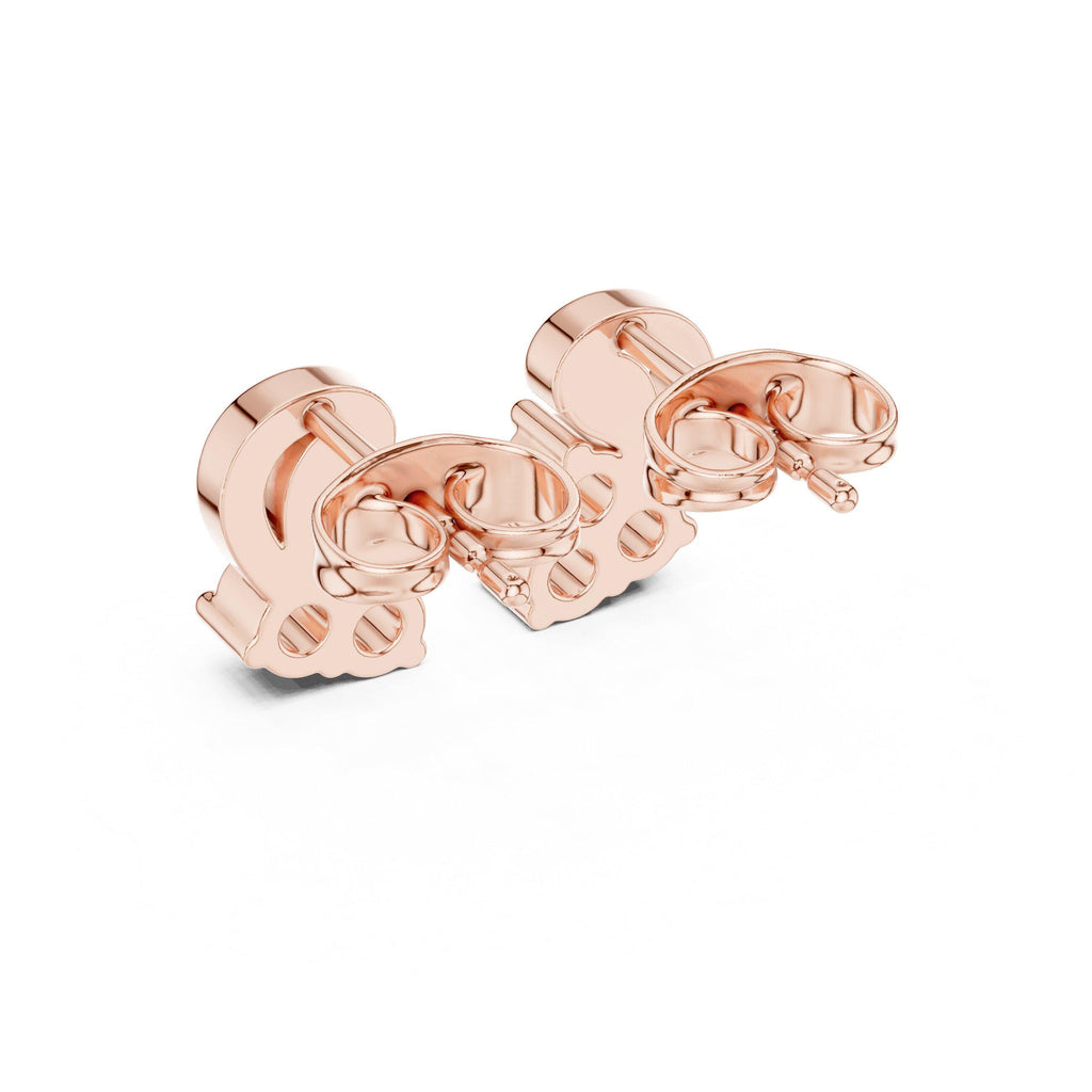 Moissanite Paisley Swirl Stud Earrings – 925 Sterling Silver, 18K Gold Vermeil