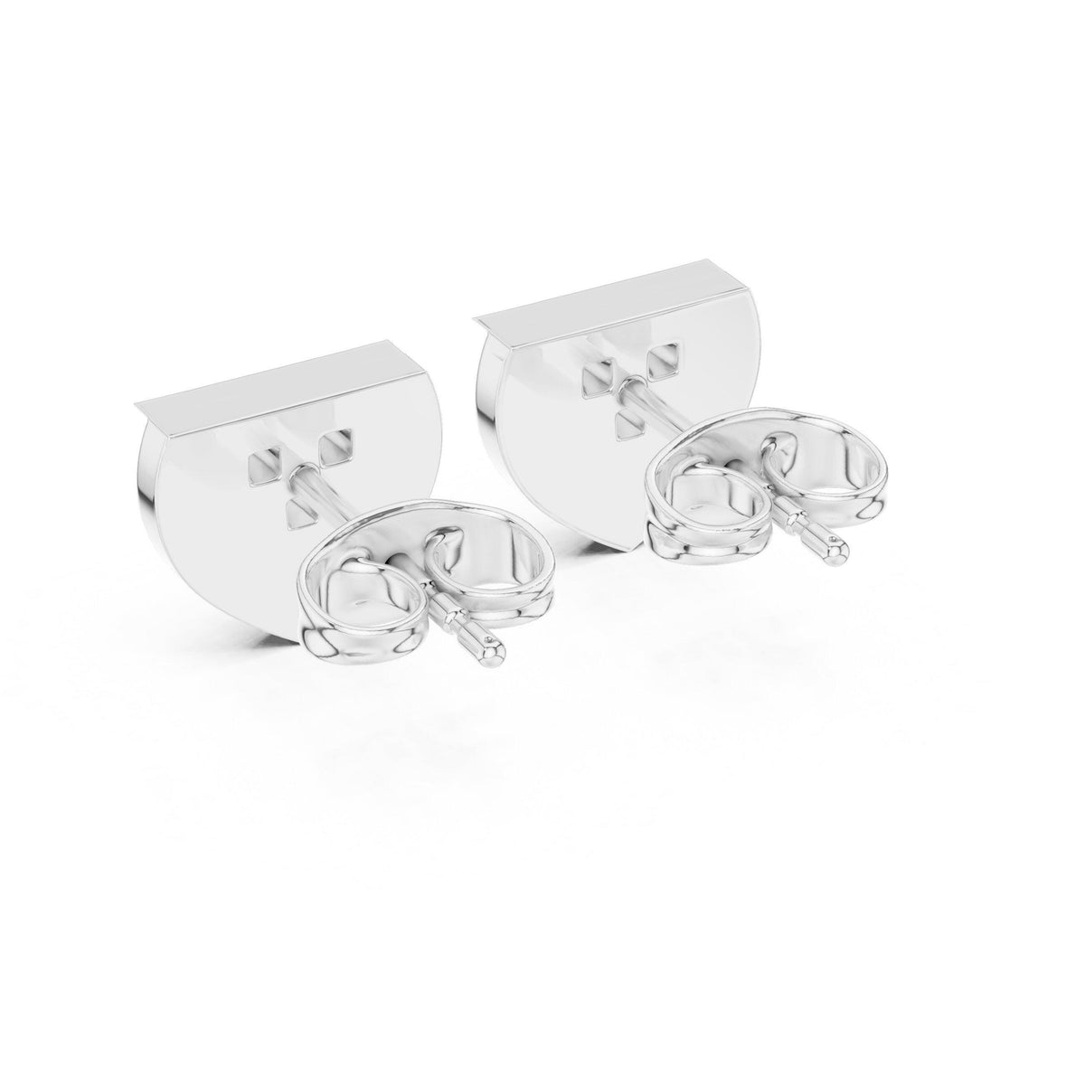 Moissanite Trio Shield Stud Earrings – 925 Sterling Silver, 18K Gold Vermeil