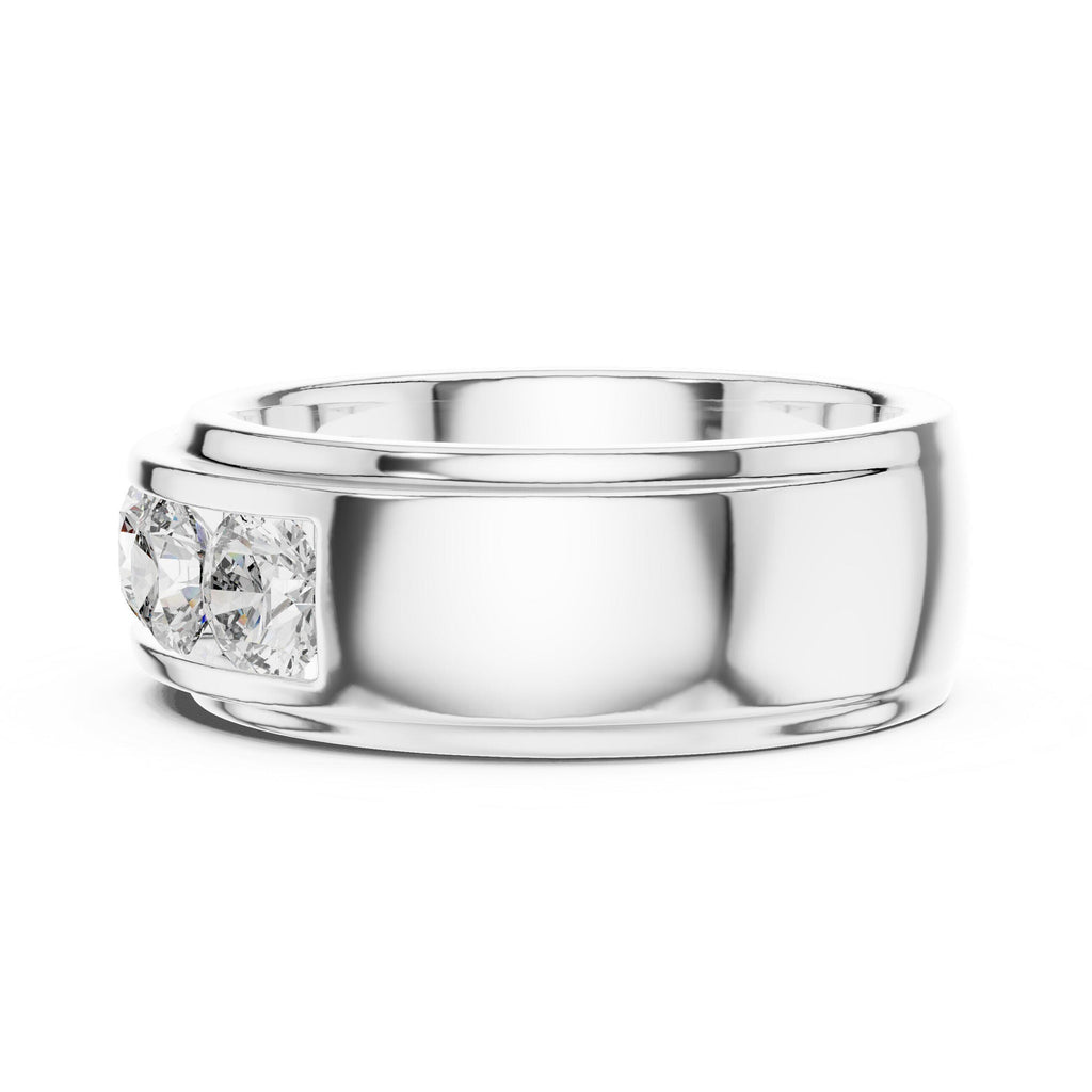 Wide Channel-Set Moissanite Band – 925 Sterling Silver, 18K Gold Vermeil
