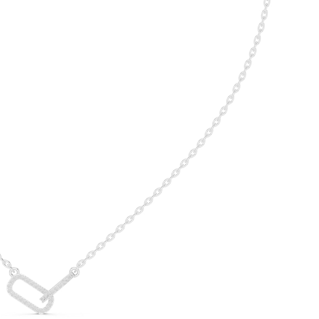 Moissanite Pavé Paperclip Bar Necklace – 925 Sterling Silver, 18K Gold Vermeil
