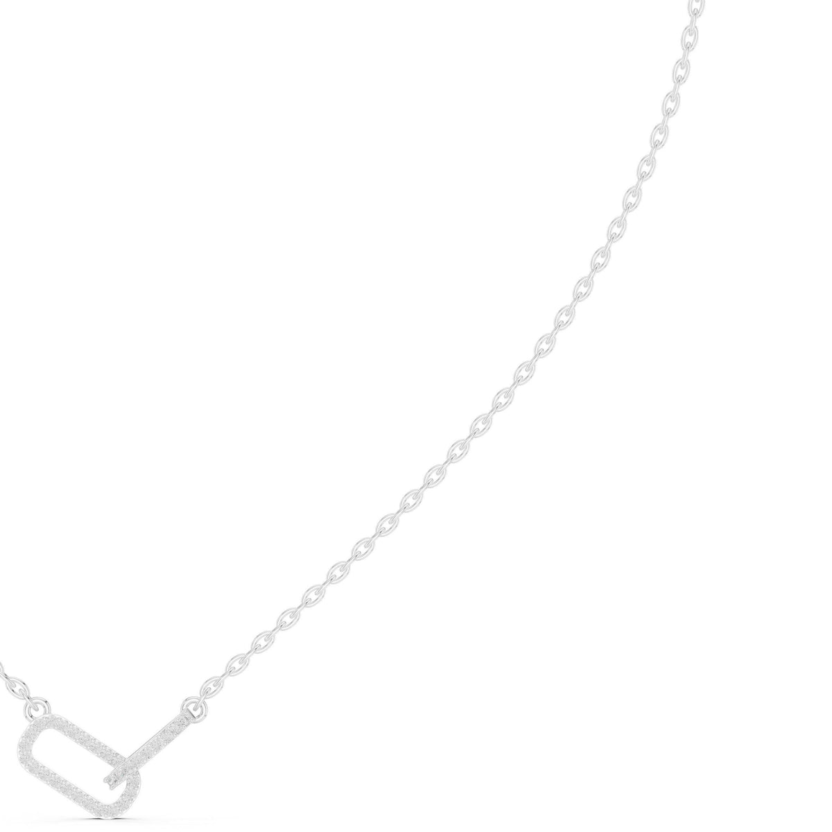 Moissanite Pavé Paperclip Bar Necklace – 925 Sterling Silver, 18K Gold Vermeil