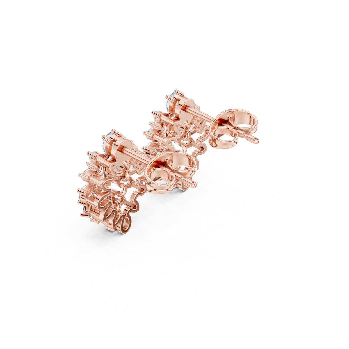 Baguette & Marquise Moissanite Starburst Stud Earrings – 925 Sterling Silver, 18K Gold Vermeil