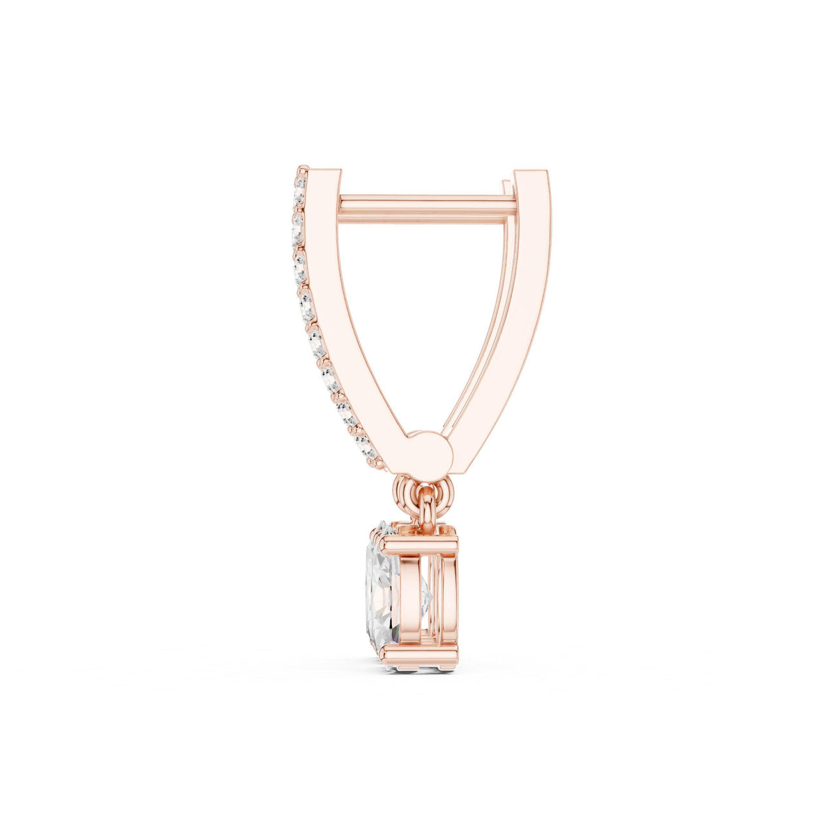 Emerald-Cut Moissanite Hoop Drop Earrings – 925 Sterling Silver, 18K Gold Vermeil