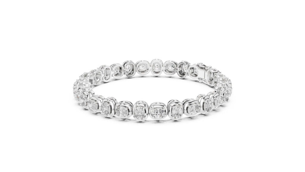 3x4mm Cushion Moissanite Tennis Bracelet – 925 Sterling Silver, 18K Gold Vermeil