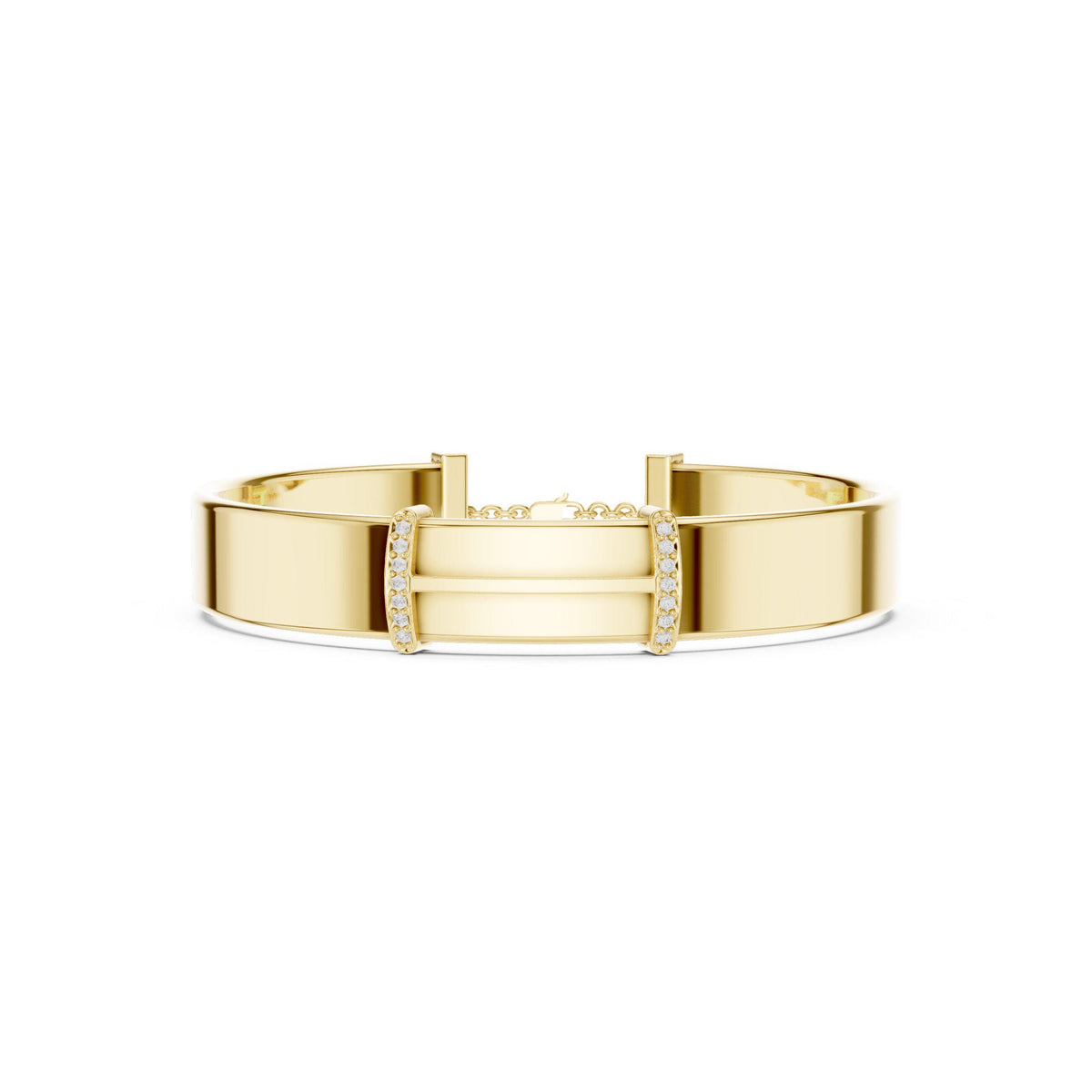 18K Gold Vermeil Men's Moissanite Cuff Bracelet | 925 Sterling Silver, Modern Luxury