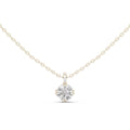 Round Moissanite Compass Solitaire Necklace – 925 Sterling Silver, 18K Gold Vermeil