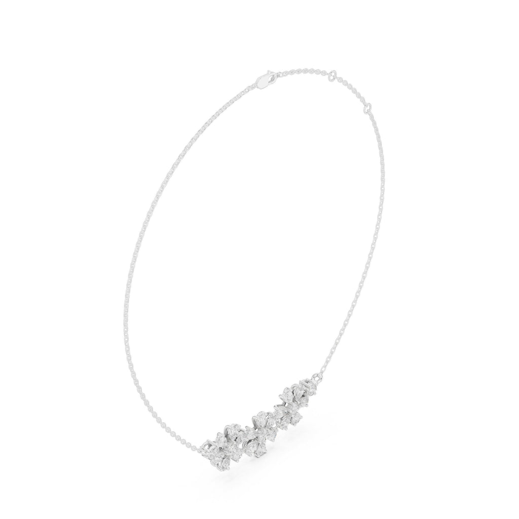 Pear & Marquise Moissanite Flower Mangalsutra Necklace – 925 Sterling Silver, 18K Gold Vermeil
