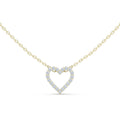 Round Moissanite Open Heart Necklace – 925 Sterling Silver, 18K Gold Vermeil