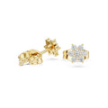 Moissanite Petite Flower Cluster Stud Earrings – 925 Sterling Silver, 18K Gold Vermeil