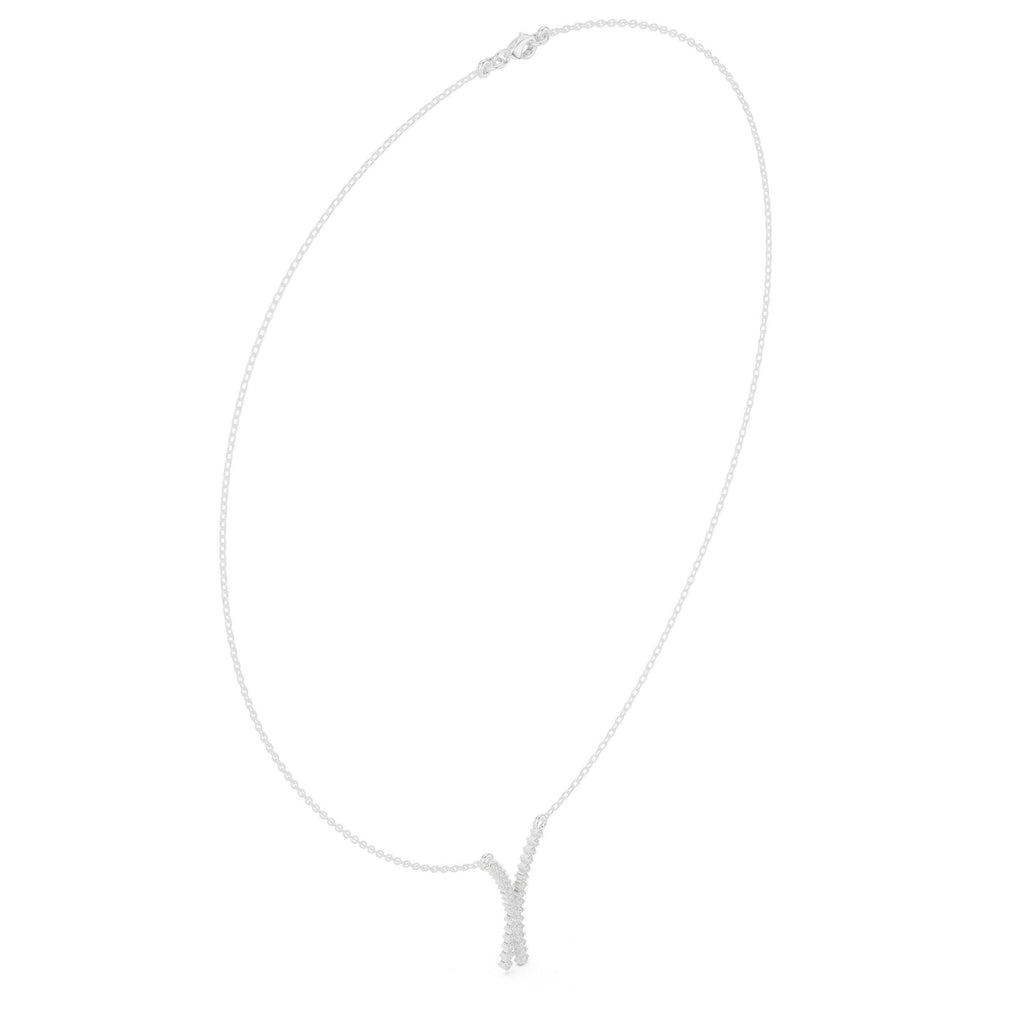 Moissanite Pavé Wishbone Necklace – 925 Sterling Silver, 18K Gold Vermeil