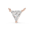 Trillion Moissanite Solitaire Necklace – 925 Sterling Silver, 18K Gold Vermeil
