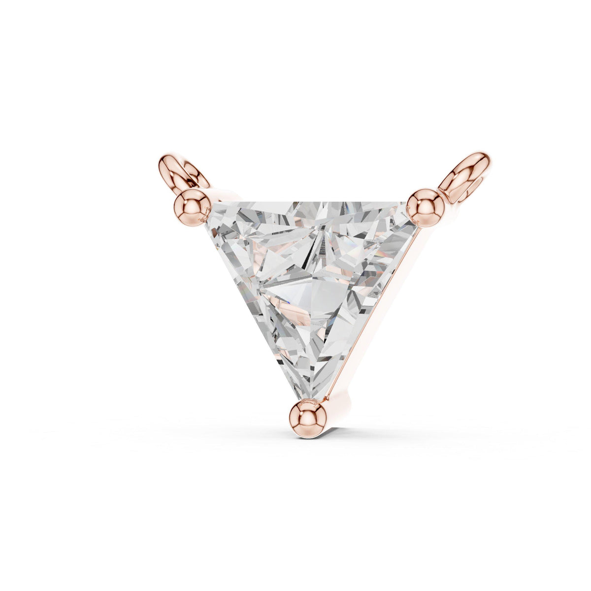 Trillion Moissanite Solitaire Necklace – 925 Sterling Silver, 18K Gold Vermeil