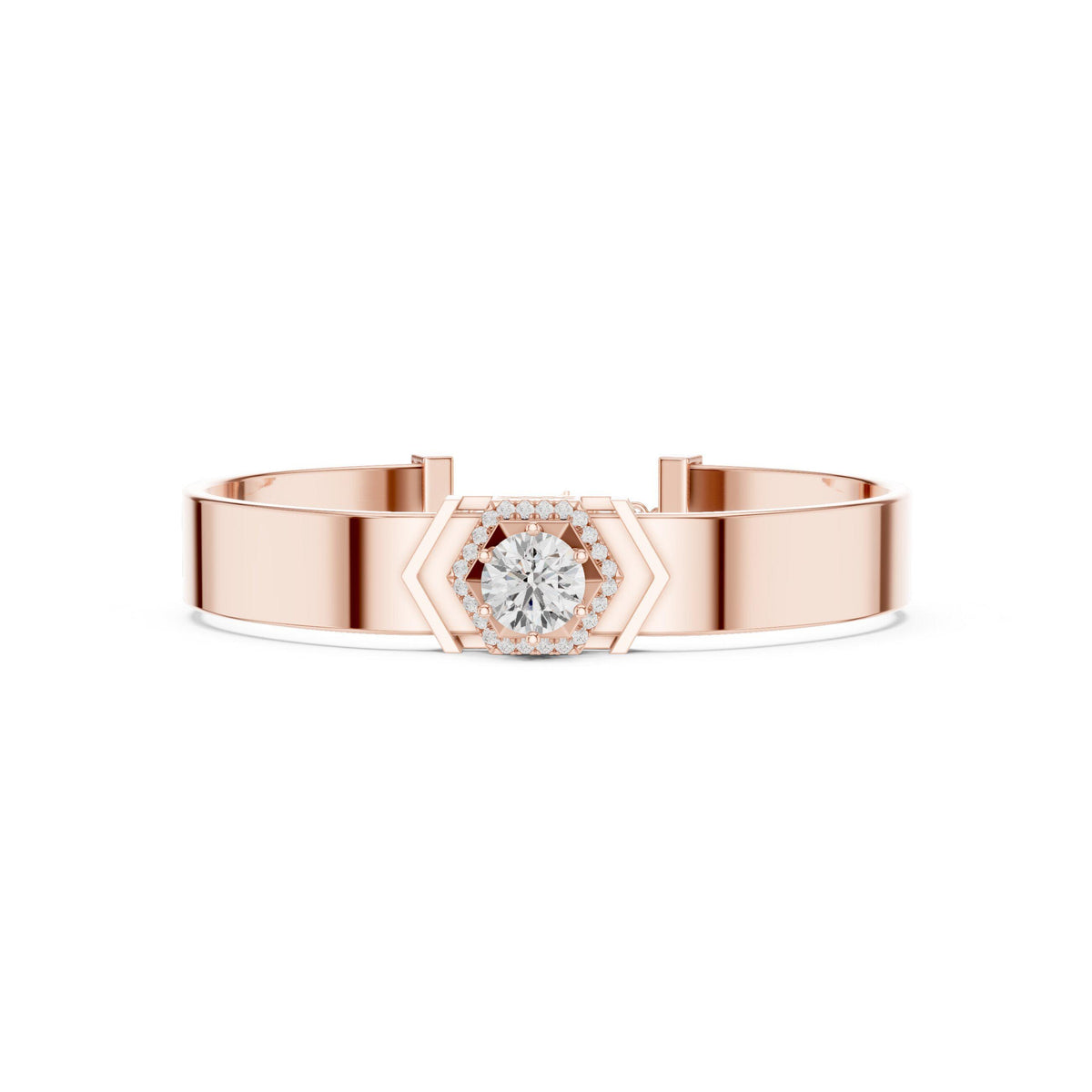 18K Gold Vermeil Men's Moissanite Cuff Bracelet | 925 Sterling Silver, Modern Luxury