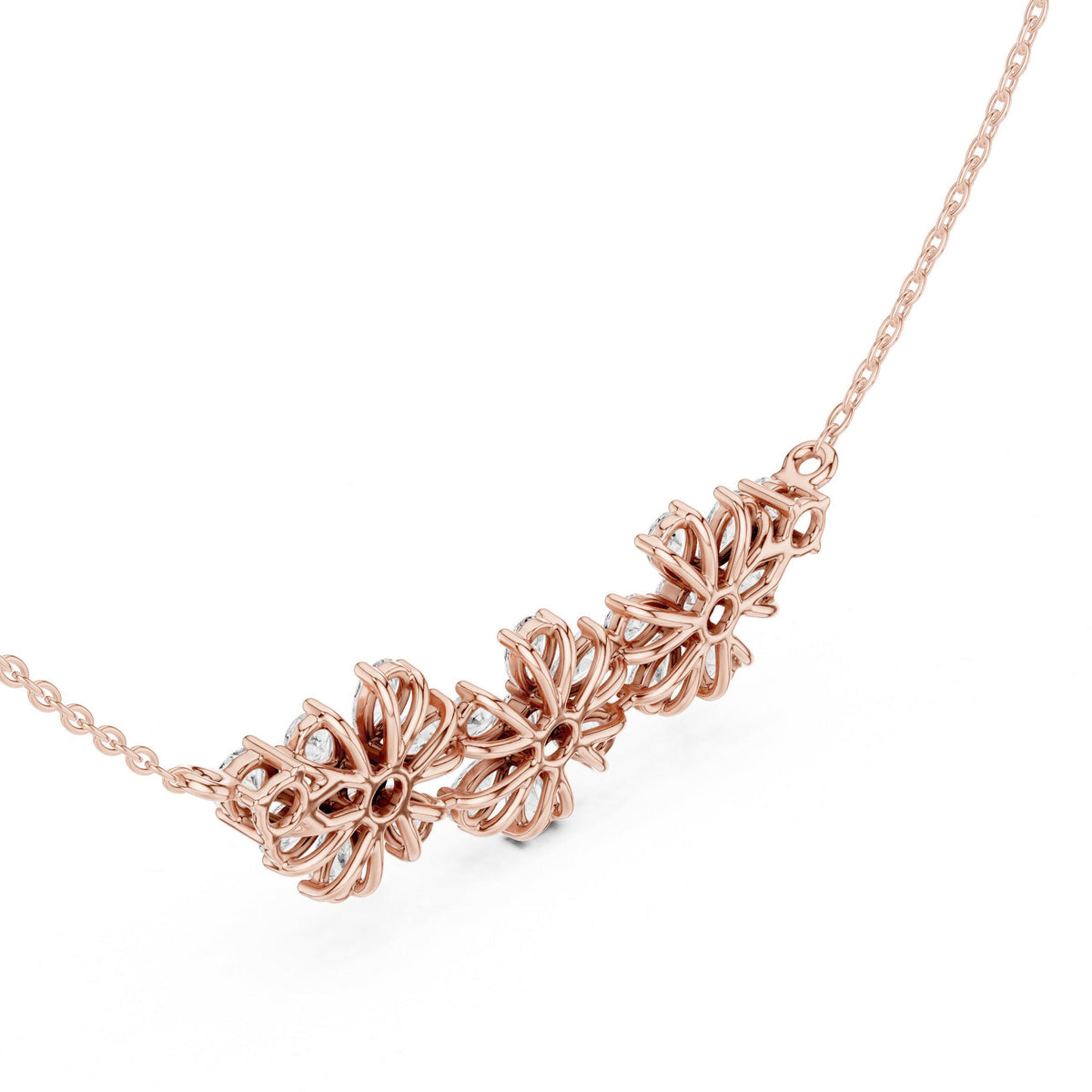 Pear & Marquise Moissanite Flower Mangalsutra Necklace – 925 Sterling Silver, 18K Gold Vermeil