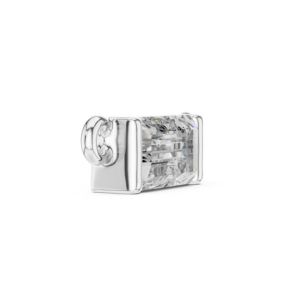 Baguette Moissanite Pendant – 925 Sterling Silver, 18K Gold Vermeil