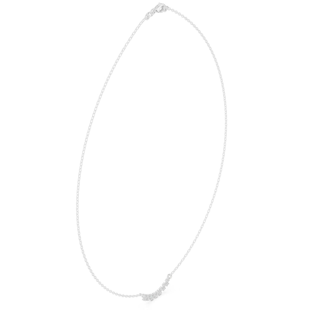Moissanite Curved Cluster Bar Necklace – 925 Sterling Silver, 18K Gold Vermeil