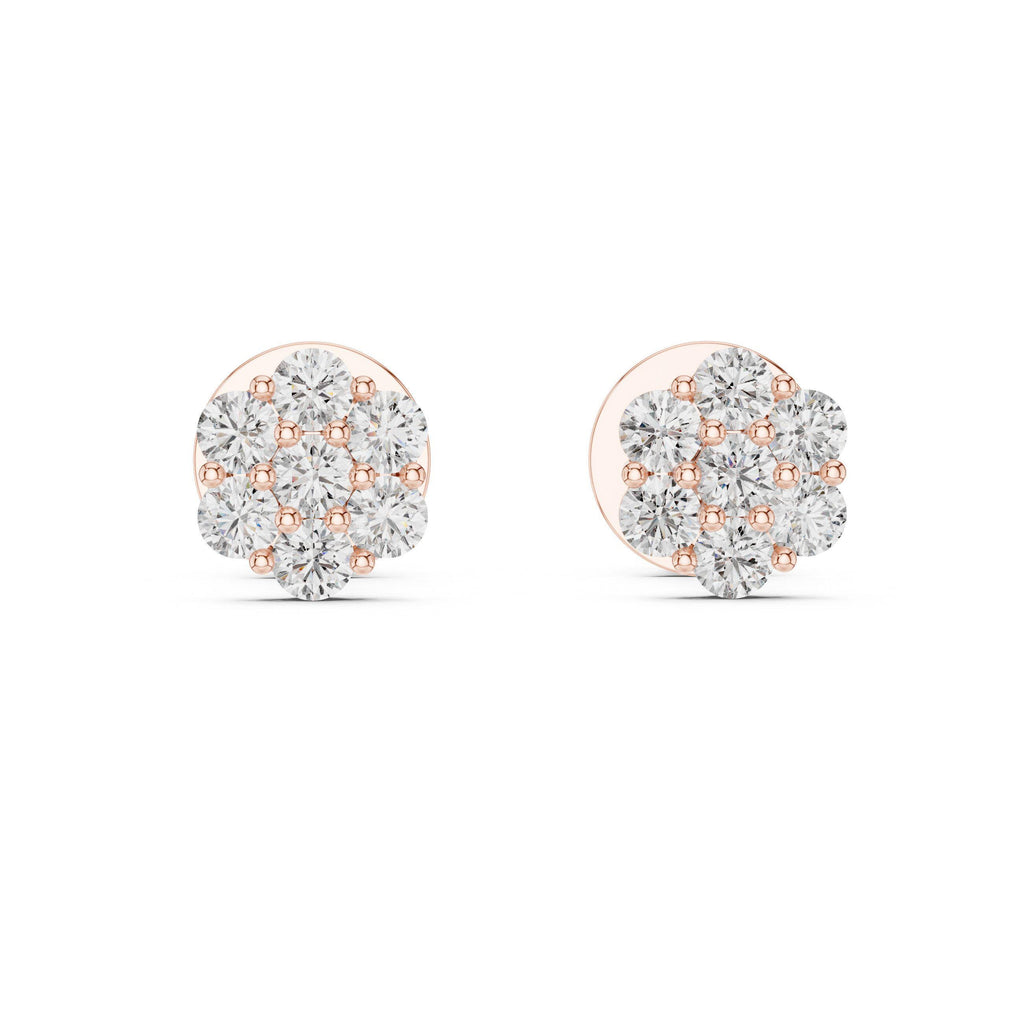 Moissanite Flower Cluster Stud Earrings – 925 Sterling Silver, 18K Gold Vermeil