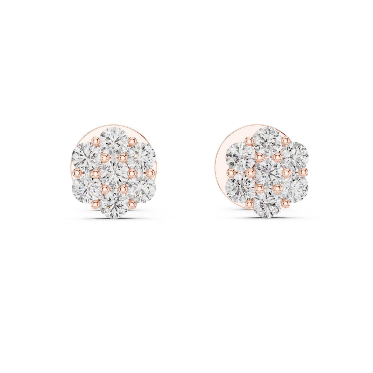 Moissanite Flower Cluster Stud Earrings – 925 Sterling Silver, 18K Gold Vermeil