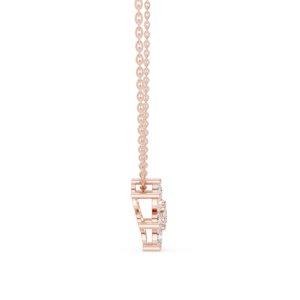 Moissanite Flower Cluster Mangalsutra Pendant – 925 Sterling Silver, 18K Gold Vermeil