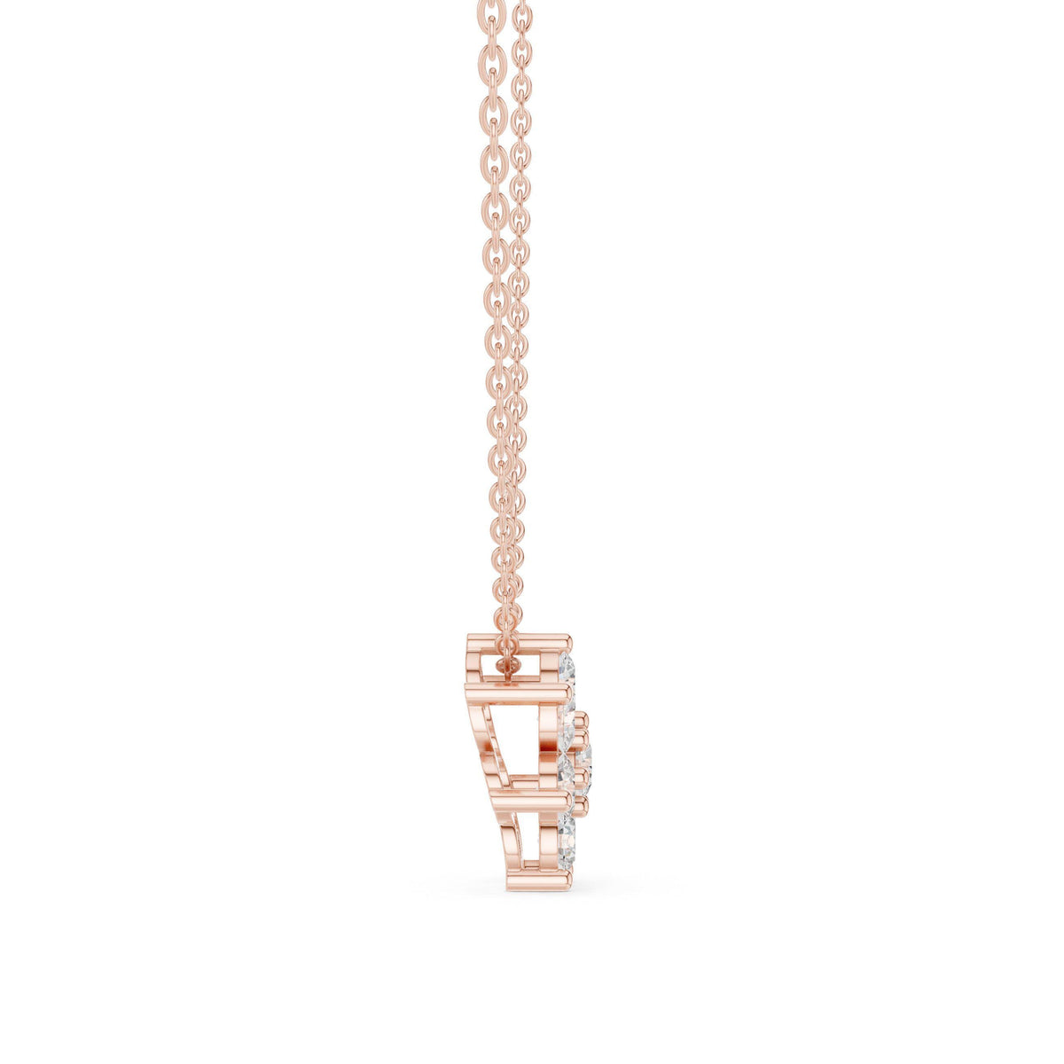 Moissanite Flower Cluster Mangalsutra Pendant – 925 Sterling Silver, 18K Gold Vermeil