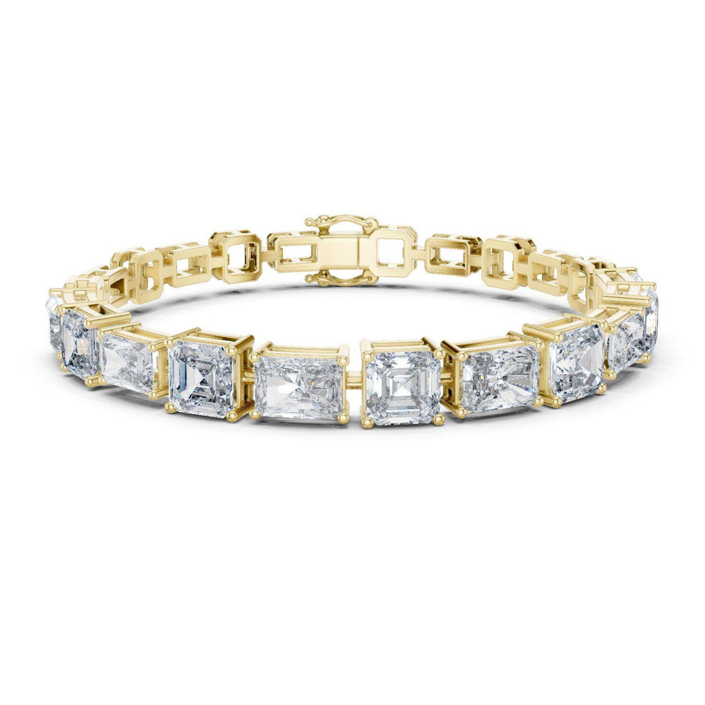 Emerald & Cushion-Cut Moissanite Tennis Bracelet – 925 Sterling Silver, 18K Gold Vermeil