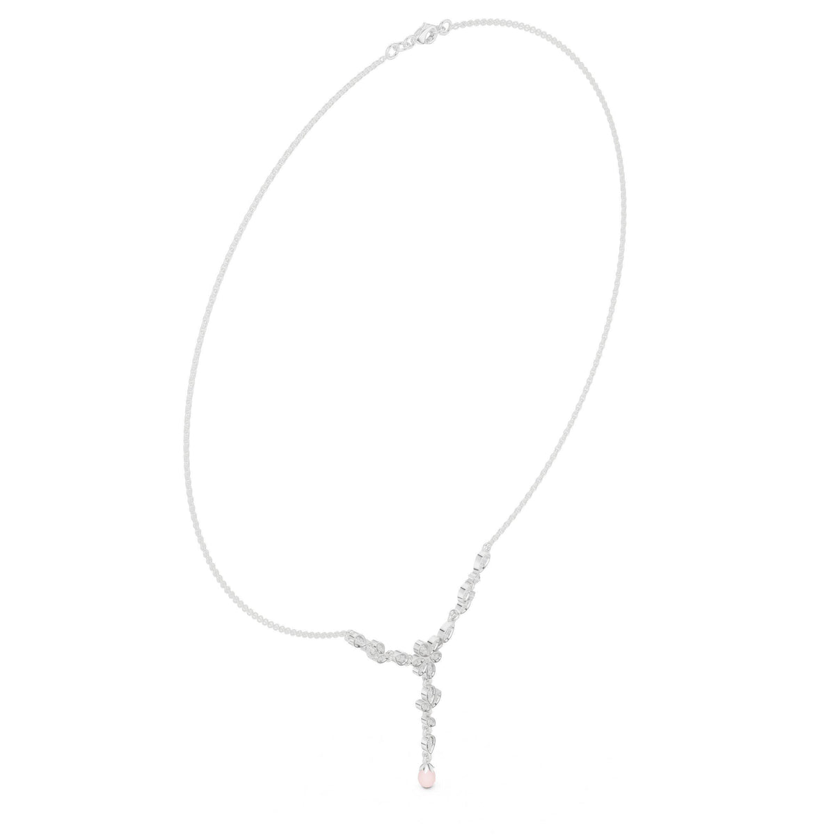 Moissanite Cluster Y-Lariat Necklace – 925 Sterling Silver, 18K Gold Vermeil