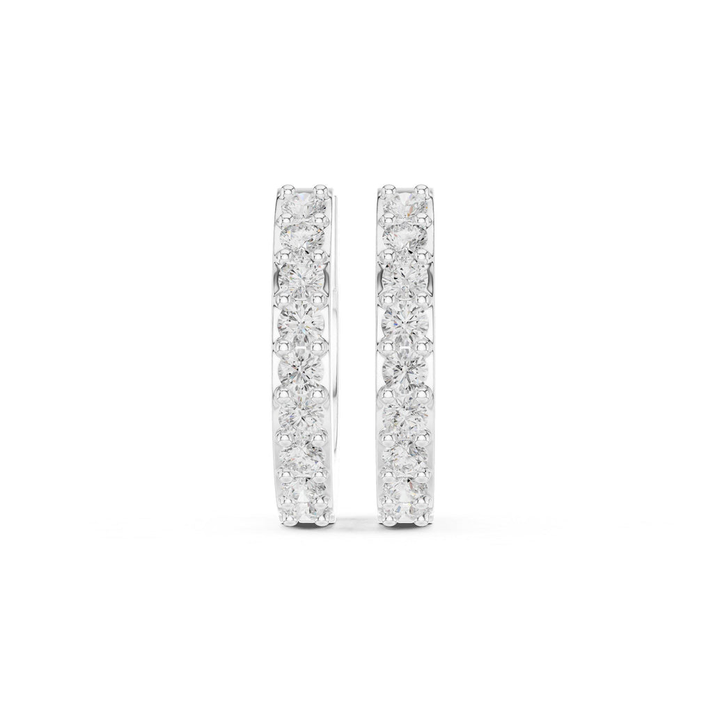 Moissanite Pavé Double-Row Hoop Earrings – 925 Sterling Silver, 18K Gold Vermeil