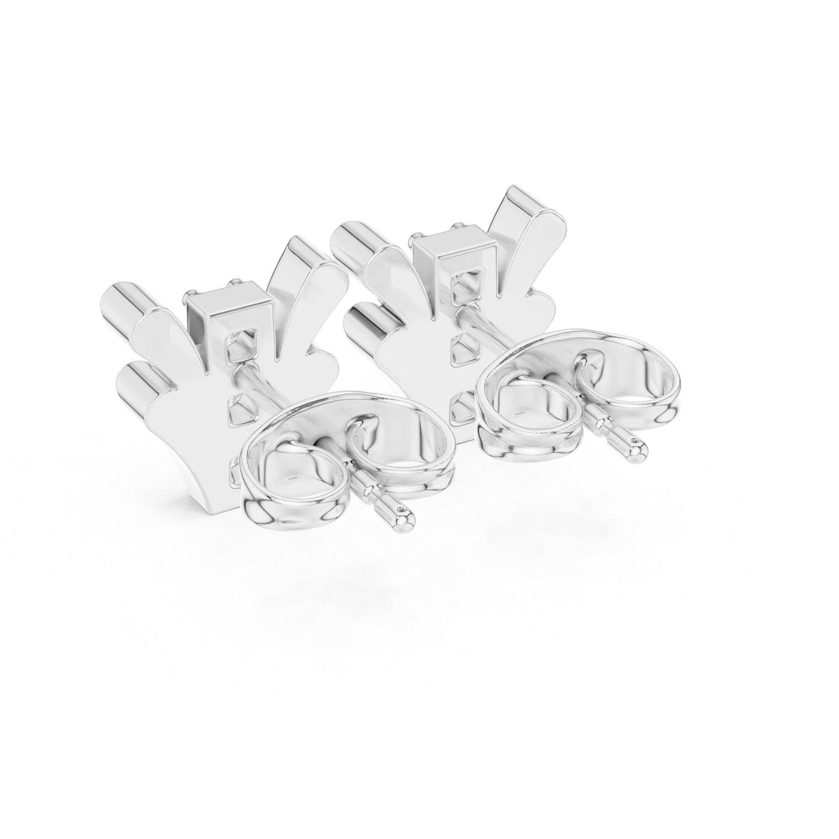 Moissanite Tulip Bar Stud Earrings – 925 Sterling Silver, 18K Gold Vermeil