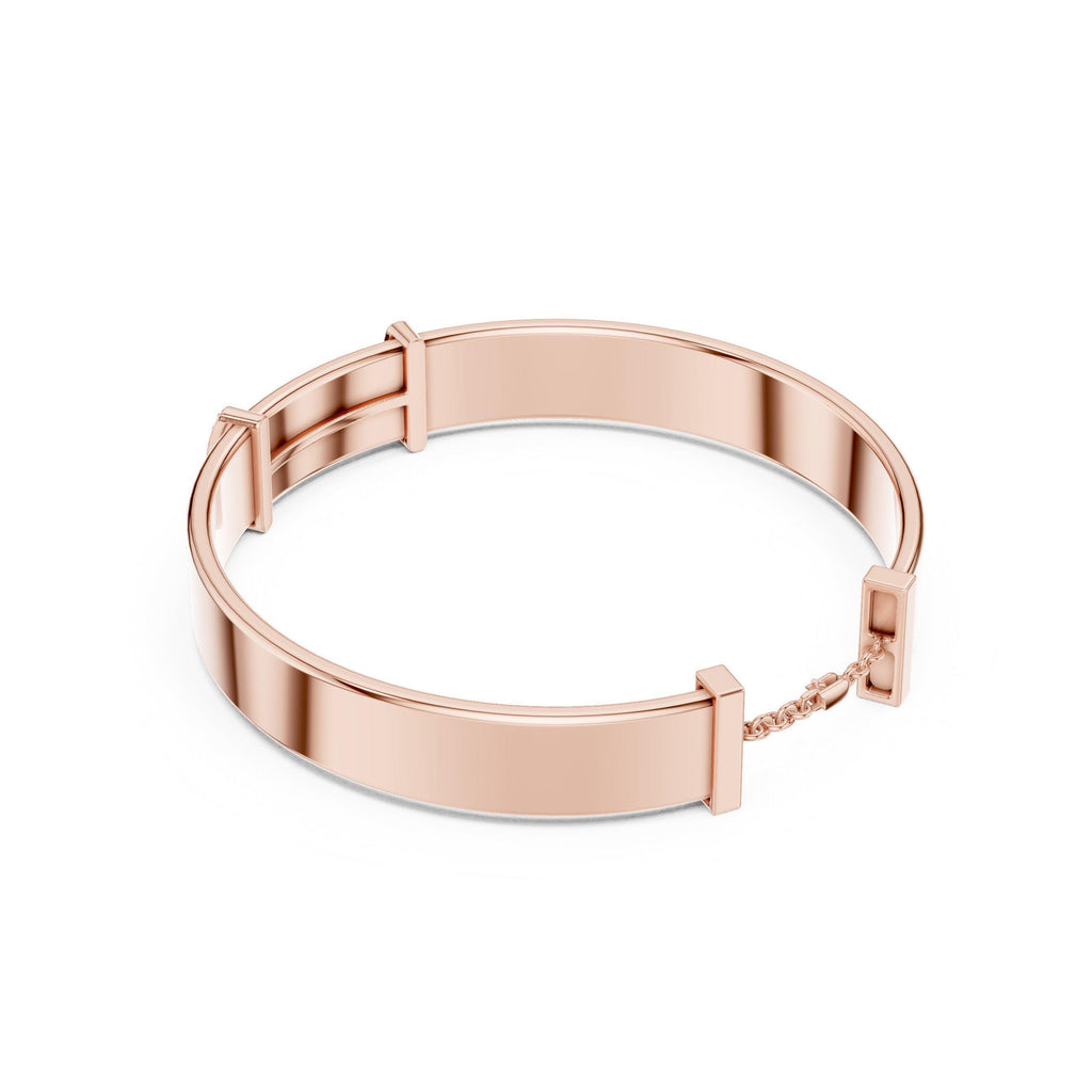 18K Gold Vermeil Men's Moissanite Cuff Bracelet | 925 Sterling Silver, Modern Luxury