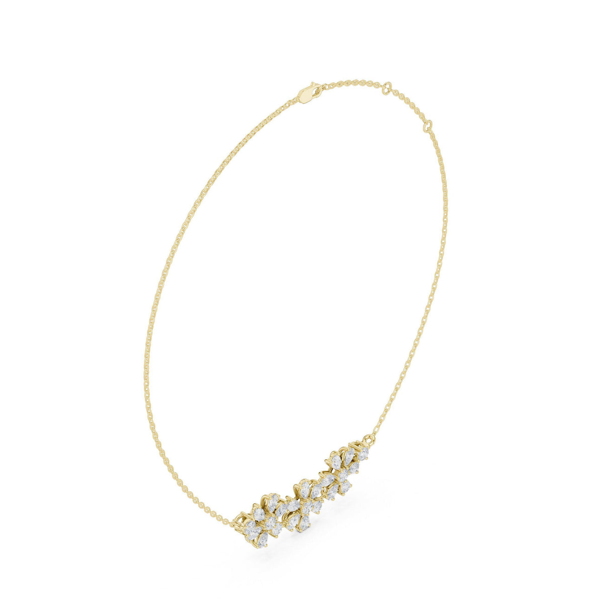 Pear & Marquise Moissanite Flower Mangalsutra Necklace – 925 Sterling Silver, 18K Gold Vermeil