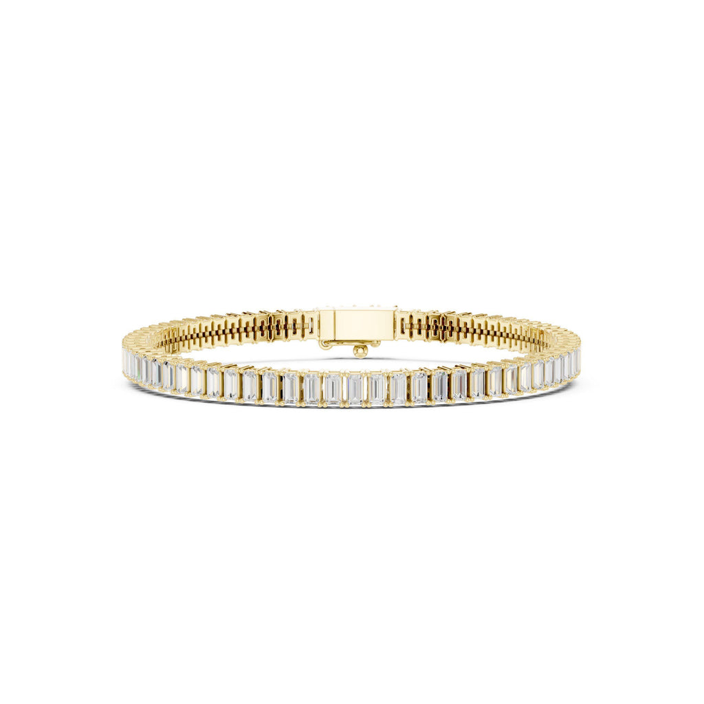 18K Gold Vermeil Mens Moissanite Tennis Bracelet | 925 Silver, Brilliant Sparkle, Masculine Design