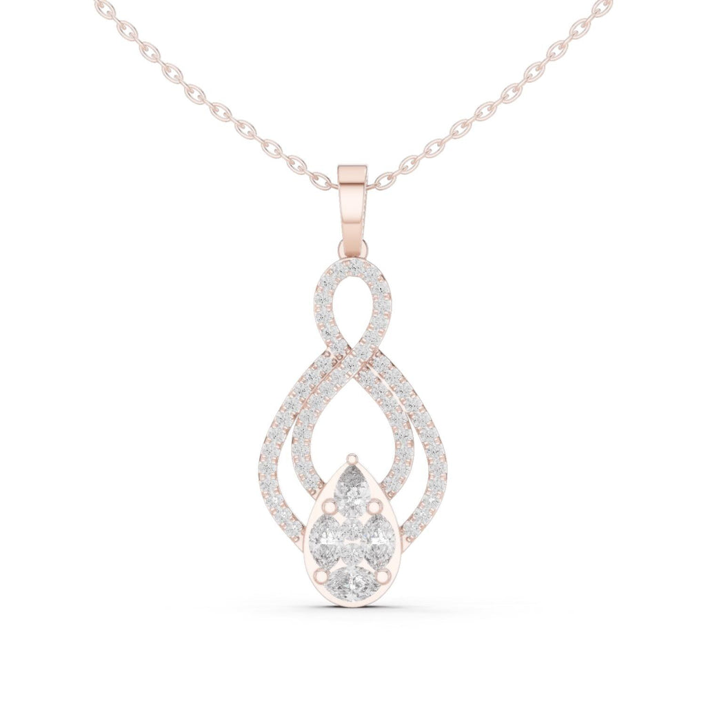 Pear Moissanite Cluster Teardrop Pendant Necklace – 925 Sterling Silver, 18K Gold Vermeil