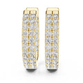 Moissanite Pavé Double-Row Wide Hoop Earrings – 925 Sterling Silver, 18K Gold Vermeil