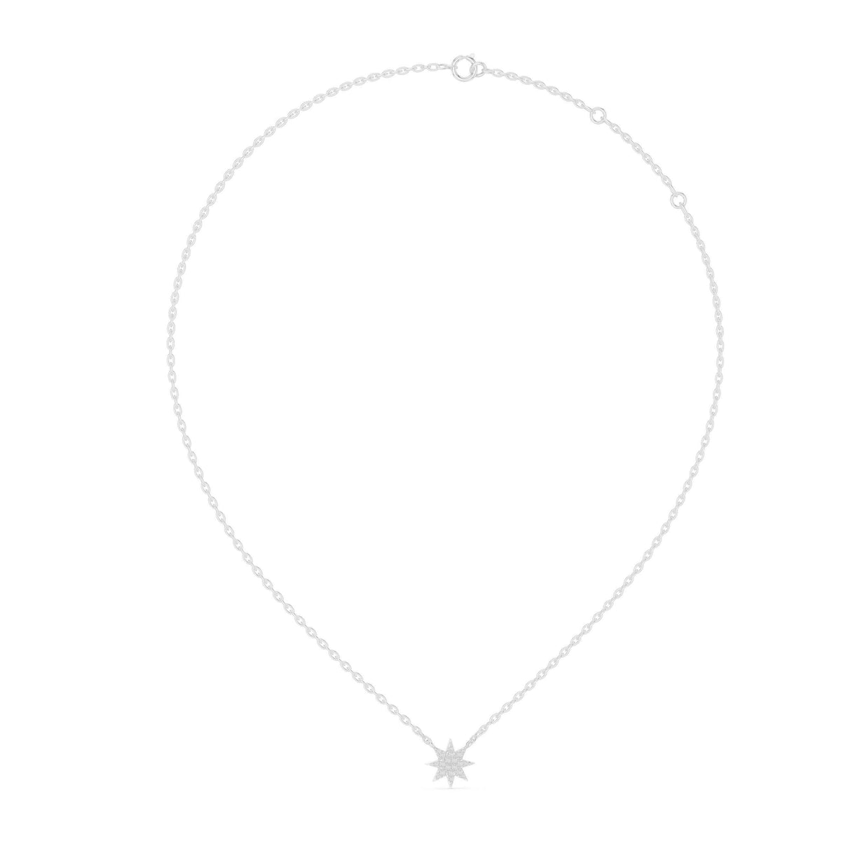 Moissanite Eight-Point Star Necklace – 925 Sterling Silver, 18K Gold Vermeil